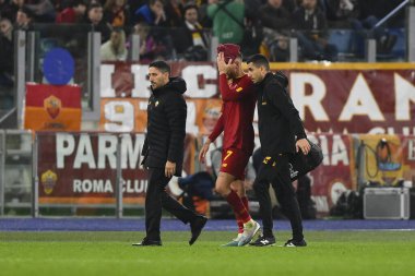 A.S. Roma takımından Lorenzo Pellegrini, 9 Mart 2023 'te Roma' daki Stadio Olimpico 'da A.S. Roma ile Real Sociedad de Futbol arasında oynanan UEFA Avrupa Ligi' nin 16. - Fotoğraf: Domenico Cippitelli / LiveMedi