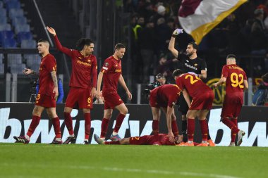A.S. Roma takımından Lorenzo Pellegrini, 9 Mart 2023 'te Roma' daki Stadio Olimpico 'da A.S. Roma ile Real Sociedad de Futbol arasında oynanan UEFA Avrupa Ligi' nin 16. - Fotoğraf: Domenico Cippitelli / LiveMedi