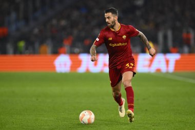 A.S. Roma takımından Leonardo Spinazzola, 9 Mart 2023 'te Roma' daki Stadio Olimpico 'da A.S. Roma ile Real Sociedad de Futbol arasında oynanan UEFA Avrupa Ligi' nin 16. - Fotoğraf: Domenico Cippitelli / LiveMedi