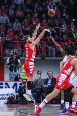 Olympiacos Pire 'den 0 THOMAS WALKUP Euroleague, Round 28, Olympiacos Pire ve FC Bayern Münih arasında 9 Mart 2023 tarihinde Atina, Yunanistan' da oynanan karşılaşma. - Fotoğraf: Stefanos Kyriazis / LiveMedi