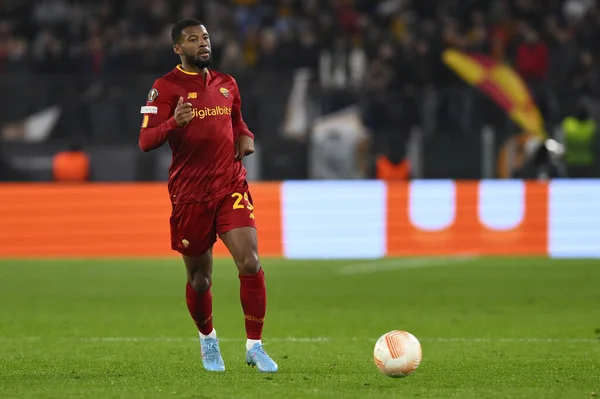 stock image Georginio Wijnaldum of A.S. Roma during the first leg of the round of 16 of the UEFA Europa League between A.S. Roma and Real Sociedad de Futbol on March 9, 2023 at the Stadio Olimpico in Rome. - Credit: Domenico Cippitelli/LiveMedi