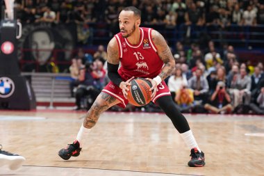 Shabbaz Napier (EA7 EMPORIO ARMANI MILANO) basketbol Euroleague Şampiyonası 'nda EA7 Emporio Armani Milano ile KK Partizan arasında Milano Assago Forumu' nda, 9 Mart 2023 - Fotoğraf: Simone Lucarell