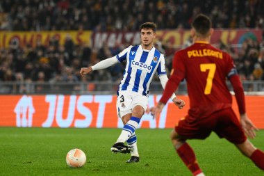 Martin Zubimendi (Real Sociedad), UEFA Avrupa Ligi 2022-2023 futbol karşılaşması sırasında AS Roma ve Real Sociedad arasında 9 Mart 2022 'de Roma Olimpiyat Stadyumu' nda oynanmıştır. - Fotoğraf: Fabrizio Corradetti / LiveMedi