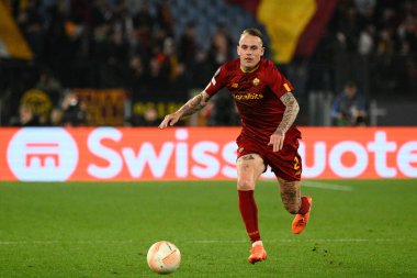 Rick Karsdorp (AS Roma) UEFA Avrupa Ligi 2022-2023 sezonunda AS Roma ve Real Sociedad arasında 9 Mart 2022 'de Roma Olimpiyat Stadyumu' nda oynanan futbol karşılaşmasında. - Fotoğraf: Fabrizio Corradetti / LiveMedi