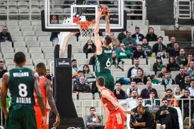 Euroleague 'de Atina Panathinaikos' lu 6 GEORGIOS PAPAGIANNIS, 28. Raunt, Atina Panathinaikos ve Zvezda Meridianbet Belgrad arasında 10 Mart 2023 'te Atina, Yunanistan' da oynanan karşılaşma. - Fotoğraf: Stefanos Kyriazis / LiveMedi