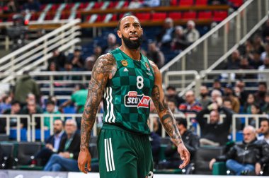 8 DERRICK WILLIAMS of Panathinaikos Athens during the Euroleague, Round 28, match between Panathinaikos Athens and Crvena Zvezda Meridianbet Belgrade at Oaka Altion on March 10, 2023, in Athens, Greece. - Credit: Stefanos Kyriazis/LiveMedi clipart