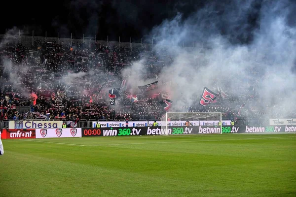 Tifosi Fans Supporters Cagliari Calcio Italian Soccer Serie Match Cagliari — Stock Photo, Image