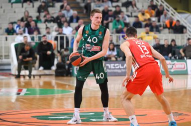 Euroleague 'de Atina Panathinaikos takımından 40 MARIUS Grisis, 28. Raunt, Panathinaikos Atina ve Crvena Zvezda Meridianbet Belgrad arasında 10 Mart 2023' te Atina, Yunanistan 'da oynanan karşılaşma. - Fotoğraf: Stefanos Kyriazis / LiveMedi