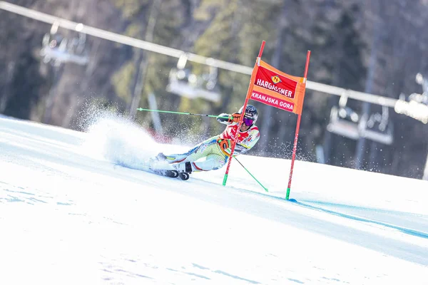 Verdu Joan 2023 Alp Disiplini Kayak Yarışı Sırasında Audi Fis — Stok fotoğraf