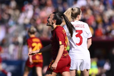 AS Roman Kadınları 'ndan Annamaria Serturini, 11 Mart 2023' te Roma 'daki Tre Fontane Stadyumu' nda Coppa Italia FS Italiane ile A.S. Roman Kadınlar arasında oynanan yarı final ikinci ayağında görülüyor. - Fotoğraf: Domenico Cippitelli / LiveMedi