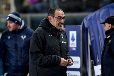Lazio 'nun baş antrenörü Maurizio Sarri İtalyan futbolu Serie A maçı sırasında İtalya' nın Verona kentindeki Marcantonio Bentegodi Stadyumu 'nda Hellas Verona FC' ye karşı SS Lazio (portreler arşivi) maçı yaptı.