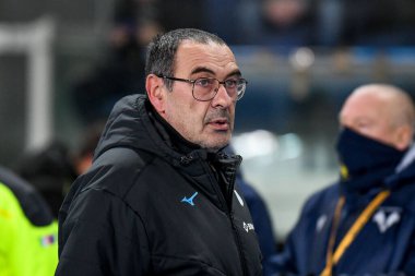 Lazio 'nun baş antrenörü Maurizio Sarri İtalyan futbolu Serie A maçı sırasında İtalya' nın Verona kentindeki Marcantonio Bentegodi Stadyumu 'nda Hellas Verona FC' ye karşı SS Lazio (portreler arşivi) maçı yaptı.