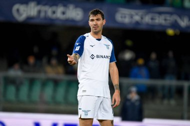 Lazio 'nun Alessio Romagnoli portresi İtalyan futbol takımı Serie A maçında, İtalya' nın Verona kentindeki Marcantonio Bentegodi Stadyumu 'nda Hellas Verona FC' ye karşı SS Lazio (portreler arşivi) maçında tepki veriyor.