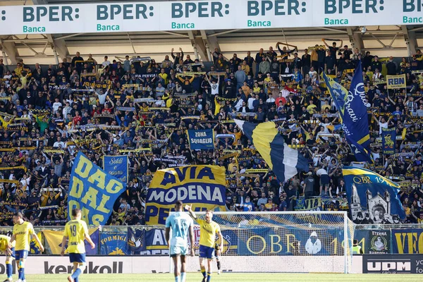 Los Aficionados Módena Durante Partido Fútbol Italiano Serie Modena Pisa —  Fotos de Stock