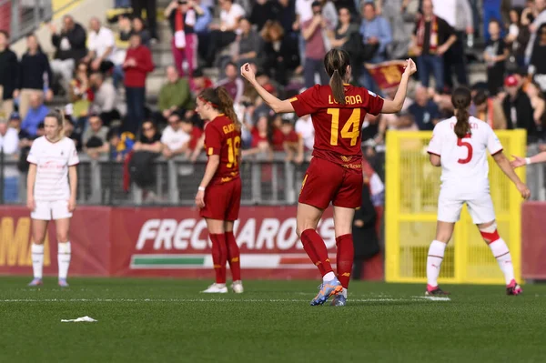 Вікі Лосада Roma Women Святкує Перемогу Рахунком Півфінальному Матчі Кубка — стокове фото