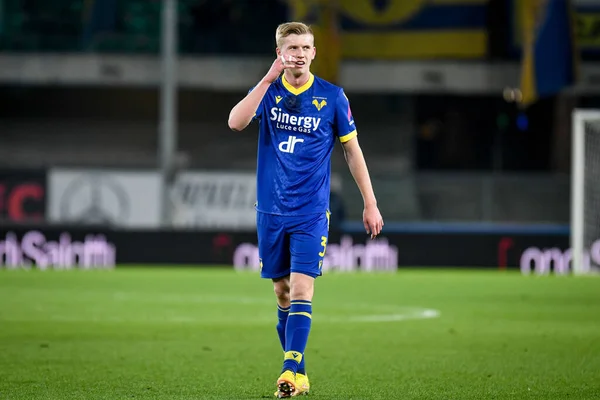 stock image Verona's Josh Doig portrait during italian soccer Serie A match Hellas Verona FC vs SS Lazio (portraits archive) at the Marcantonio Bentegodi stadium in Verona, Italy, February 06, 2023 - Credit: Ettore Griffon