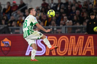 Davide Frattesi (US Sassuolo) 12 Mart 2023 tarihinde Roma 'daki Olimpik Stadyumu' nda AS Roma ve US Sassuolo arasında oynanan 2022 / 2023 İtalya Futbol Şampiyonası Ligi karşılaşmasında. - Fotoğraf: Fabrizio Corradetti / LiveMedi