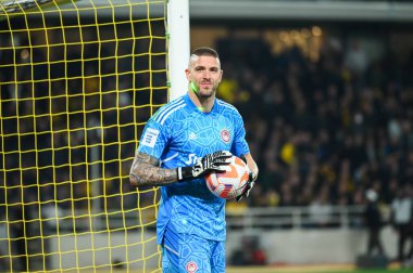 Yunan Süper Ligi, Maç 26 'da Olympiacos FC' den 91 ALEXANDROS PASCHALAKIS, 12 Mart 2023 'te Atina, Yunanistan' da OPAP Arena 'da AEK FC ve Olympiacos FC arasında oynanan karşılaşma. - Fotoğraf: Stefanos Kyriazis / LiveMedi