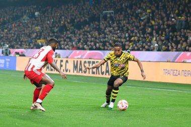 Yunanistan Süper Ligi, Maç 26 'da AEK FC' den 19 NICLAS ELIASSON, 12 Mart 2023 'te OPAP Arena' da AEK FC ile Olympiacos FC arasında oynanan karşılaşma. - Fotoğraf: Stefanos Kyriazis / LiveMedi