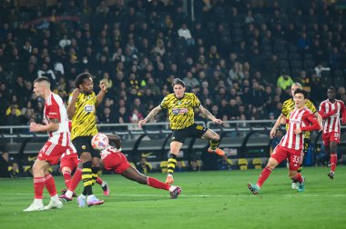 AEK FC 'den 10 STEVEN ZUBER Yunanistan Süper Ligi, Maç 26, AEK FC ve Olympiacos FC arasında 12 Mart 2023' te Atina, Yunanistan 'da oynanan OPAP Arena maçında gol attı. - Fotoğraf: Stefanos Kyriazis / LiveMedi