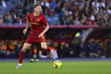 A.S. Roma takımından Nemanja Matiç, 12 Mart 2023 'te İtalya' nın başkenti Roma 'da düzenlenen Stadio Olimpico' da A.S. Roma ve ABD Sassuolo arasında düzenlenen Serie A Şampiyonası 'nın 26. - Fotoğraf: Domenico Cippitelli / LiveMedi