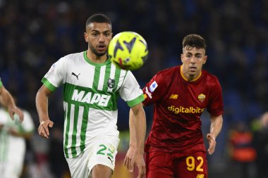 Amerika Birleşik Devletleri 'nden Jeremy Toljan ve A.S. Roma' dan Stephan El Shaarawy, 12 Mart 2023 'te İtalya' nın başkenti Roma 'da düzenlenen Stadio Olimpico' da A.S. Roma ve ABD Sassuolo arasındaki Serie A Şampiyonası 'nın 26. - Fotoğraf: Domenico Cippitelli / LiveMedi