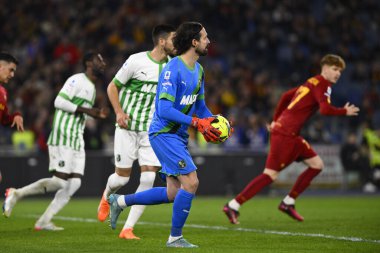 Serie A Şampiyonası 'nın 26' ncı gününde ABD 'li Andrea Consigli, 12 Mart 2023' te İtalya 'nın başkenti Roma' da düzenlenen Stadio Olimpico 'da A.S. Roma ve ABD Sassuolo karşı karşıya geldi. - Fotoğraf: Domenico Cippitelli / LiveMedi