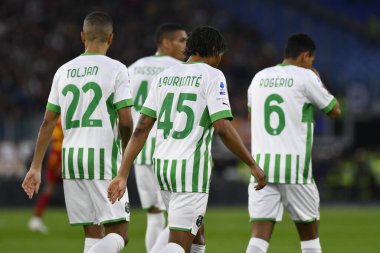 ABD 'li Sassuolo' dan Armand Lauriente, İtalya 'nın başkenti Roma' da düzenlenen Stadio Olimpico 'da 12 Mart 2023' te A.S. Roma ve ABD Sassuolo arasındaki Serie A Şampiyonası 'nın 26. gününde 0-2' lik skorun ardından kutluyor. - Fotoğraf: Domenico Cippitelli / LiveMedi