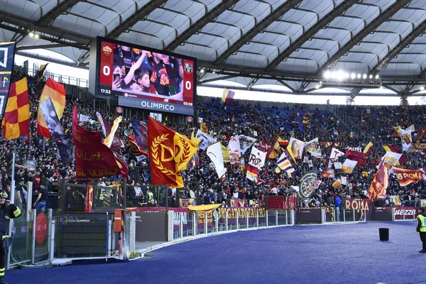 Roma Destekleyenler Roma Talya Daki Stadio Olimpico Mart 2023 Tarihinde — Stok fotoğraf