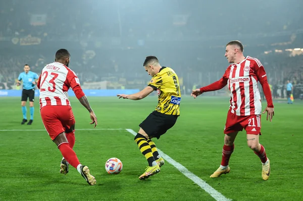 stock image 8 MIJAT GA?INOVI? of AEK FC during the Greek Super League, Matchday 26, match between AEK FC and Olympiacos FC at OPAP Arena on March 12, 2023, in Athens, Greece. - Credit: Stefanos Kyriazis/LiveMedi