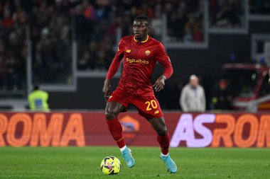 İtalya Futbol Şampiyonası Ligi sırasında Mady Camara (AS Roma), 12 Mart 2023 tarihinde Roma 'daki Olimpik Stadyumu' nda AS Roma ve US Sassuolo arasında oynanan 2022 / 2023 karşılaşmasında. - Fotoğraf: Fabrizio Corradetti / LiveMedi