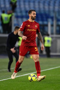 Leonardo Spinazzola (AS Roma), 12 Mart 2023 'te Roma' daki Olimpik Stadyumu 'nda AS Roma ve US Sassuolo arasında oynanan 2022 / 2023 tarihli İtalya Futbol Şampiyonası Ligi karşılaşmasında. - Fotoğraf: Fabrizio Corradetti / LiveMedi