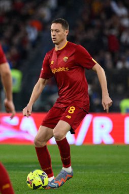 İtalya Futbol Şampiyonası Ligi 'nde Nemanja Matiç (AS Roma), 12 Mart 2023' te Roma 'daki Olimpik Stadyumu' nda AS Roma ve ABD 'li Sassuolo arasında oynanan 2022 / 2023 karşılaşmasında. - Fotoğraf: Fabrizio Corradetti / LiveMedi