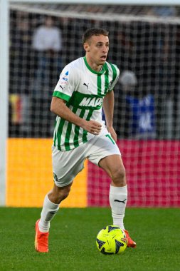 Davide Frattesi (US Sassuolo) 12 Mart 2023 tarihinde Roma 'daki Olimpik Stadyumu' nda AS Roma ve US Sassuolo arasında oynanan 2022 / 2023 İtalya Futbol Şampiyonası Ligi karşılaşmasında. - Fotoğraf: Fabrizio Corradetti / LiveMedi