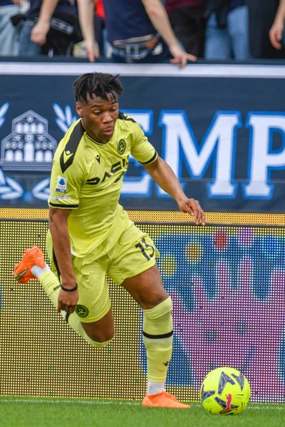 stock image Udinese's Destiny Udogie during italian soccer Serie A match Empoli FC vs Udinese Calcio at the Carlo Castellani stadium in Empoli, Italy, March 11, 2023 - Credit: Fabio Fagiolin