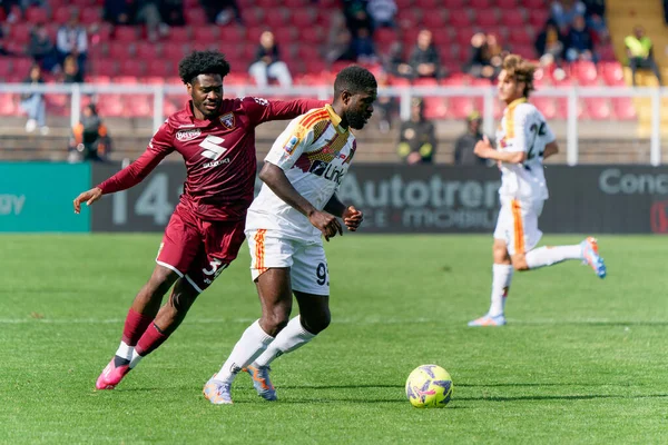 stock image Samuel Umtiti (US Lecce) and Ola Aina (Torino FC) during italian soccer Serie A match US Lecce vs Torino FC at the Via Del Mare stadium in Lecce, Italy, March 12, 2023 - Credit: Emmanuele Mastrodonat