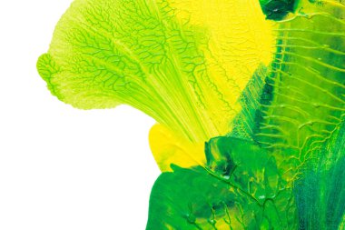 Beyaz kağıda akrilik renkler çizdim ve kağıdı karıştırılmış akrilik renklerin dokusunu oluşturan rorschach mürekkep lekesine benzer şekilde katladım..