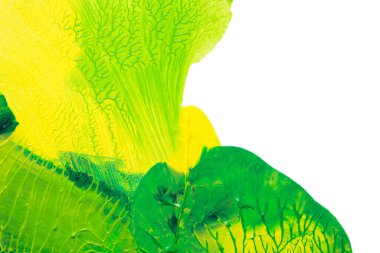 Beyaz kağıda akrilik renkler çizdim ve kağıdı karıştırılmış akrilik renklerin dokusunu oluşturan rorschach mürekkep lekesine benzer şekilde katladım..