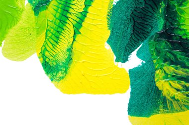 Beyaz kağıda akrilik renkler çizdim ve kağıdı karıştırılmış akrilik renklerin dokusunu oluşturan rorschach mürekkep lekesine benzer şekilde katladım..