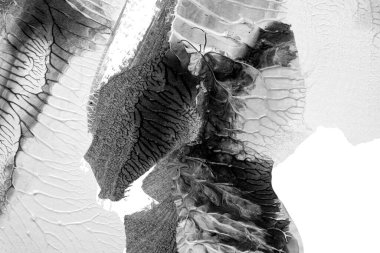 Beyaz kağıda akrilik renkler çizdim ve kağıdı karıştırılmış akrilik renklerin dokusunu oluşturan rorschach mürekkep lekesine benzer şekilde katladım..