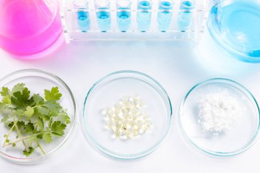 Bilim adamlarının yeni doğal ilaçlar ürettiği laboratuvar çalışmaları..