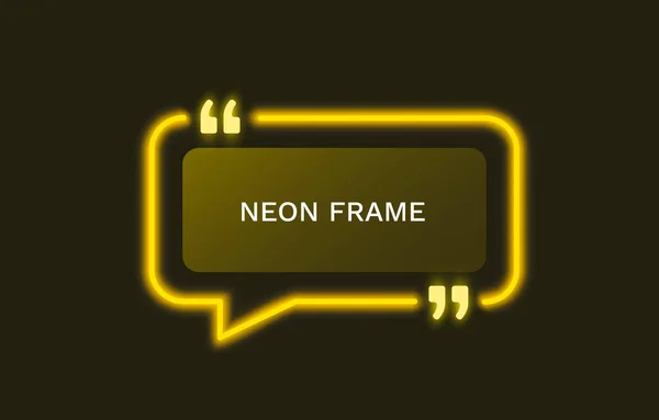 Neon Chat Frame Bubble Led Talk Vectorillustratie — Stockvector