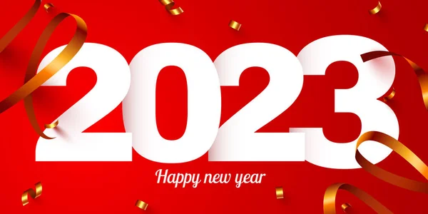 Καλή Χρονιά 2023 Αριθμοί Διακοπών 2023 Κομφετί Εορταστική Αφίσα Σχέδιο — Διανυσματικό Αρχείο