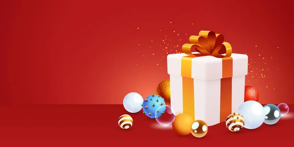 Caixa Presente Com Brinquedos Natal Conceito Compras Férias Ilustração Vetorial —  Vetores de Stock