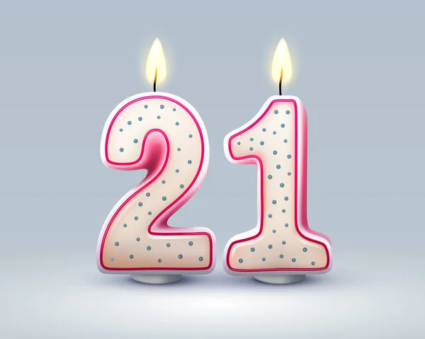 Tanti Auguri Anniversario Del Compleanno Candela Sotto Forma Numeri Illustrazione — Vettoriale Stock