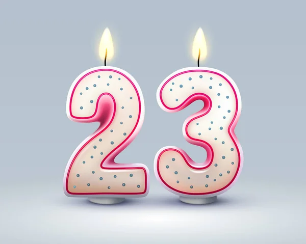 祝你生日快乐 生日23周年 烛光以数字的形式出现 矢量说明 — 图库矢量图片