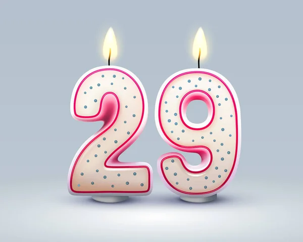 祝你生日快乐 生日29周年纪念日 烛光在数字的形式 矢量说明 — 图库矢量图片