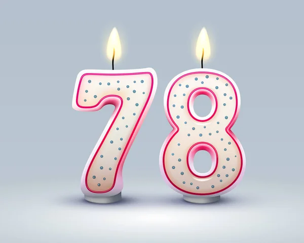 Happy Birthday Years Anniversary Birthday Candle Form Numbers Vector Illustration — Archivo Imágenes Vectoriales
