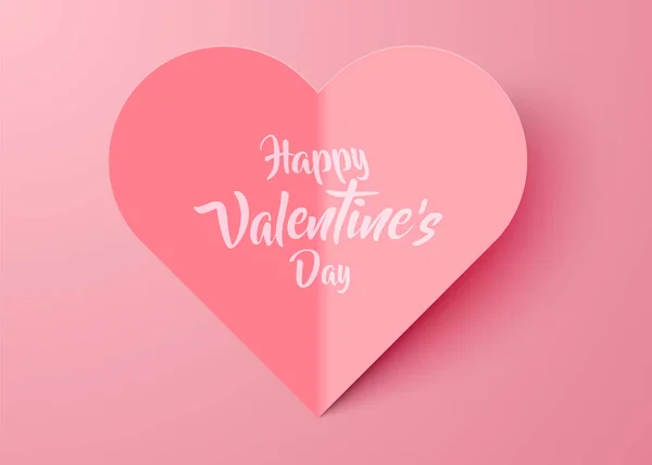 Valentines Day Heart Cut Out Paper Vector Illustration — Wektor stockowy