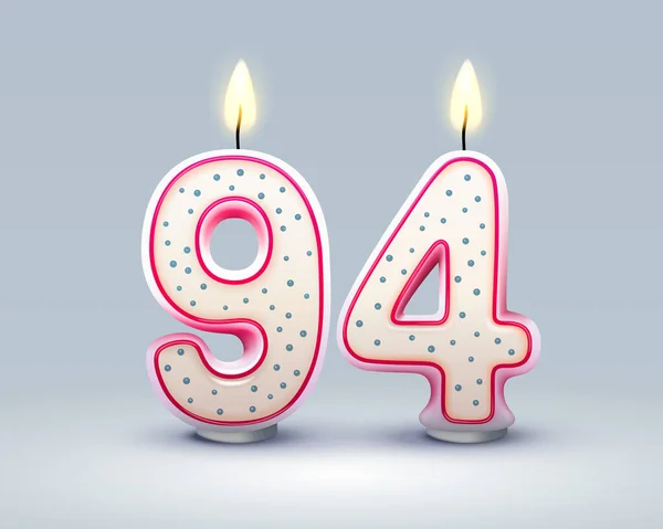 Happy Birthday Years Anniversary Birthday Candle Form Numbers Vector Illustration — Stok Vektör